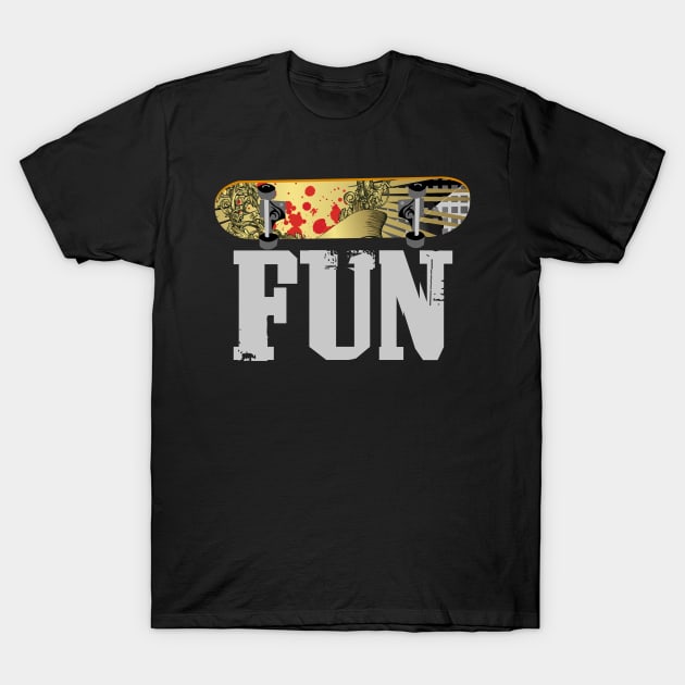 Skateboard Fun | Deck Skater Gift Skating T-Shirt by DesignatedDesigner